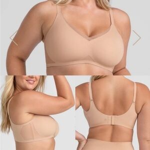 Honeylove L Cross Over Bra 0992 beige nude tan large padded adjustable